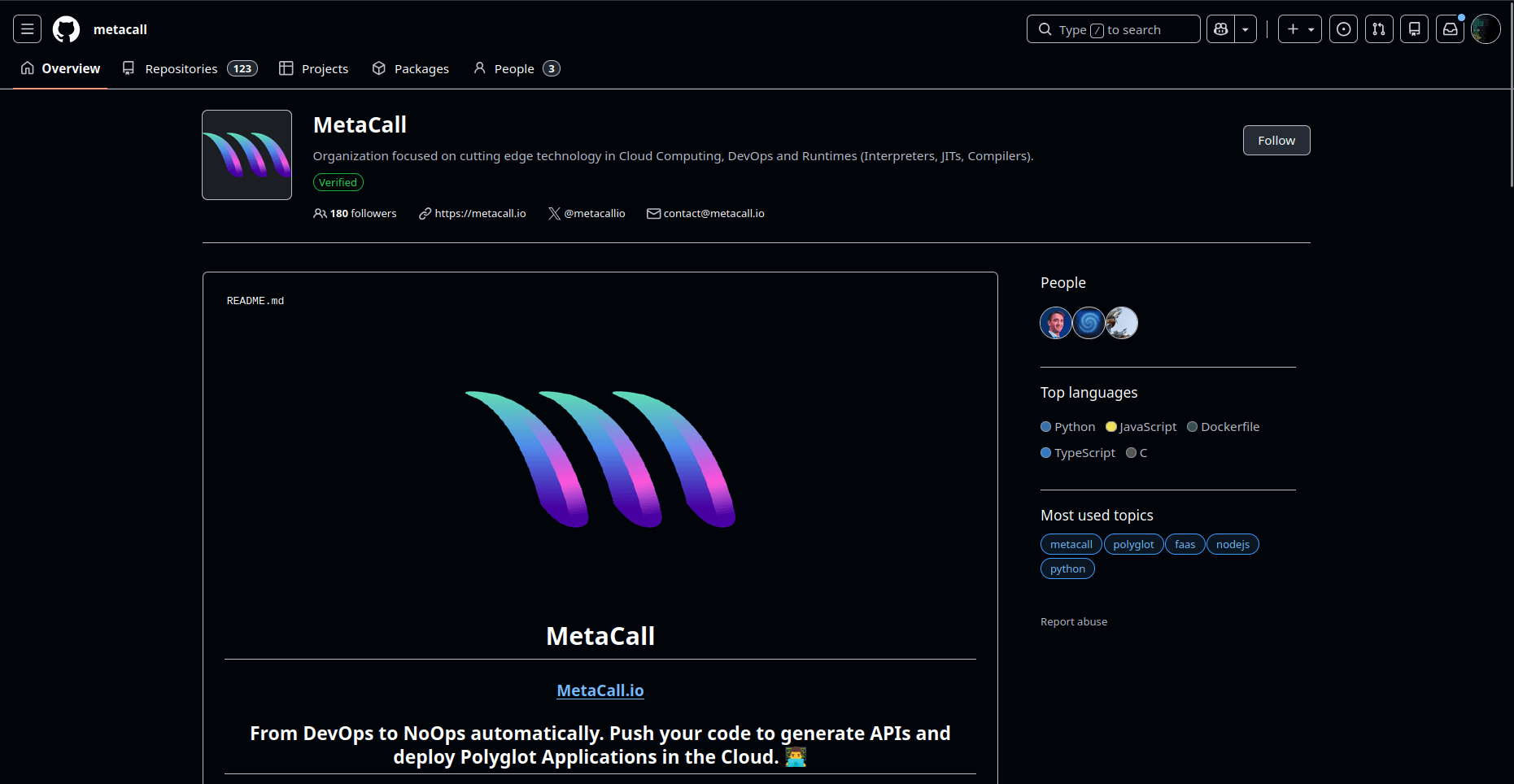 MetaCall preview